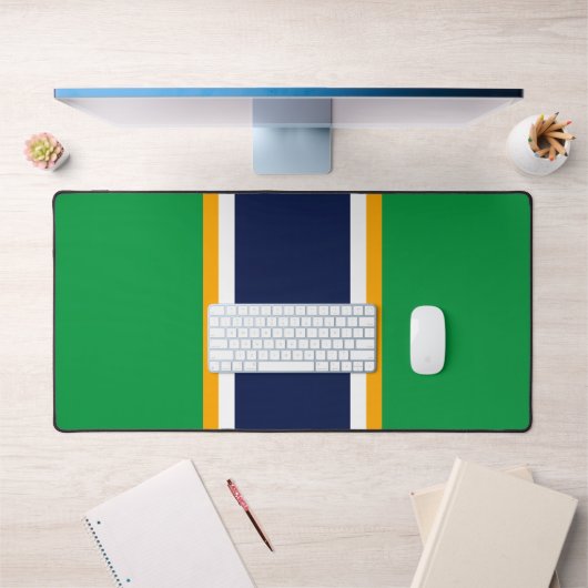 Vertikale, weiße gelbe Streifen auf fett grünen St Schreibtischunterlage (Büro 1)