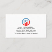 Vertikale weiße Rebars Gebäude blockiert Engineeri Visitenkarte (Rückseite)