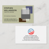 Vertikale weiße Rebars Gebäude blockiert Engineeri Visitenkarte (Vorne/Hinten)