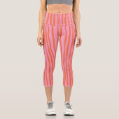 Vertikale, wellenförmige Linien - pastellorange un Capri Leggings (Vorderseite)