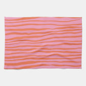 Vertikale, wellenförmige Linien - pastellorange un Geschirrtuch (Horizontal)