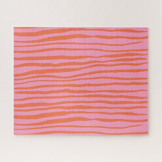 Vertikale, wellenförmige Linien - pastellorange un Puzzle (Horizontal)