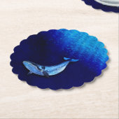 Vertikale Whale-Motion-Szene bis unten in Meeresti Untersetzer (angewinkelt)