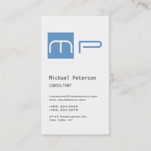 Vertikale White Strip Monogram Business Card Visitenkarte