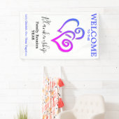 Vertikale Wiedersehen-Vorlage für verknüpfte Herze Banner (Insitu)