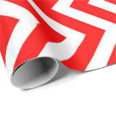 Vertikale Zickzack Streifen in Rot und Weiß Geschenkpapier (Rolleneckpunkt)