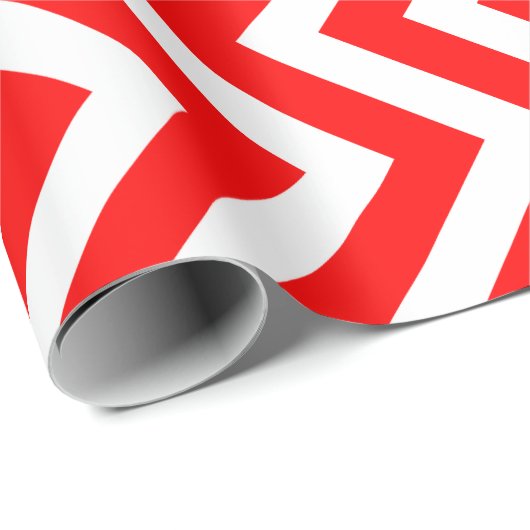 Vertikale Zickzack Streifen in Rot und Weiß Geschenkpapier (Rolleneckpunkt)