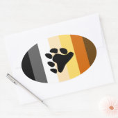 VERTIKALER BÄRENSTRIPIERTER PUNKT OVALER AUFKLEBER (Umschlag)