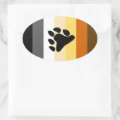 VERTIKALER BÄRENSTRIPIERTER PUNKT OVALER AUFKLEBER (Tasche)