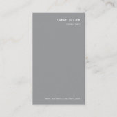 Vertikaler Berater Minimalistisch Grauweiß Visitenkarte (Vorderseite)