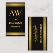 Vertikaler Buchhalter für Schwarze und Gold-Bar Visitenkarte (Vorne/Hinten)