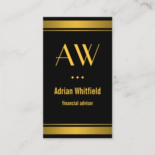 Vertikaler Buchhalter für Schwarze und Gold-Bar Visitenkarte (Vorderseite)