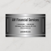 Vertikaler Buchhalter für schwarze und silberne Ba Visitenkarte (Rückseite)