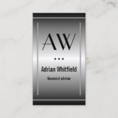 Vertikaler Buchhalter für schwarze und silberne Ba Visitenkarte (Vorderseite)