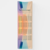 Vertikaler Farbblock-Hochzeits-Sitzplan Banner (Vertikal)