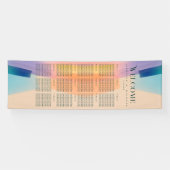 Vertikaler Farbblock-Hochzeits-Sitzplan Banner (Horizontal)