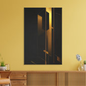 Vertikaler Goldener Minimalismus Leinwanddruck (Insitu (Wohnzimmer))