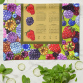 Vertikaler Kalender 2022 mit Berries Grenze Geschirrtuch (Gefaltet)