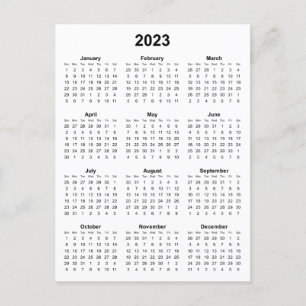 Vertikaler Kalender 2023 Postkarte