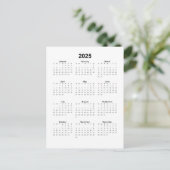Vertikaler Kalender 2025 Postkarte (Stehend Vorderseite)