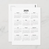 Vertikaler Kalender 2025 Postkarte (Vorne/Hinten)