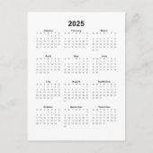 Vertikaler Kalender 2025 Postkarte (Vorderseite)