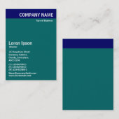 Vertikaler Kopf - Blau mit Aquamarinen 006666 und Visitenkarte (Vorne/Hinten)