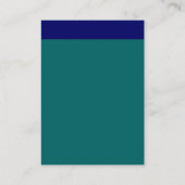 Vertikaler Kopf - Blau mit Aquamarinen 006666 und Visitenkarte (Rückseite)