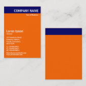 Vertikaler Kopf - Blau mit Orange und Weiß Visitenkarte (Vorne/Hinten)