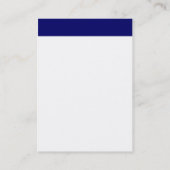 Vertikaler Kopf - Blau mit Weiß Visitenkarte (Rückseite)