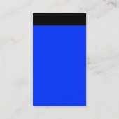 Vertikaler Kopf - Schwarz mit Blau 0033FF Visitenkarte (Rückseite)