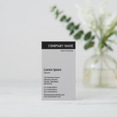 Vertikaler Kopf - Schwarz mit Grauer CCCCCC Visitenkarte (Stehend Vorderseite)