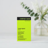 Vertikaler Kopf - Schwarz mit grünem CFF00 Visitenkarte (Stehend Vorderseite)