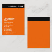 Vertikaler Kopf - Schwarz mit Orange FF6600 Visitenkarte (Vorne/Hinten)