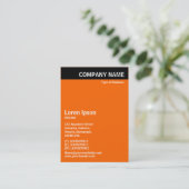 Vertikaler Kopf - Schwarz mit Orange FF6600 Visitenkarte (Stehend Vorderseite)