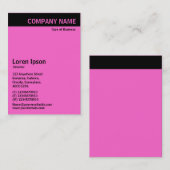 Vertikaler Kopf - Schwarz mit Rosa FF66CC Visitenkarte (Vorne/Hinten)