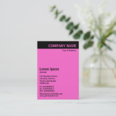 Vertikaler Kopf - Schwarz mit Rosa FF66CC Visitenkarte (Stehend Vorderseite)