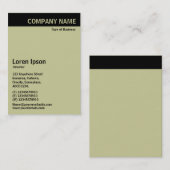 Vertikaler Kopf - Schwarz mit warmem Grau CCCC99 Visitenkarte (Vorne/Hinten)