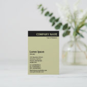 Vertikaler Kopf - Schwarz mit warmem Grau CCCC99 Visitenkarte (Stehend Vorderseite)