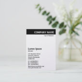 Vertikaler Kopf - Schwarz mit Weiß (Platinkarte) Visitenkarte (Stehend Vorderseite)