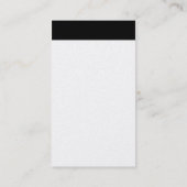 Vertikaler Kopf - Schwarz mit Weiß (Platinkarte) Visitenkarte (Rückseite)