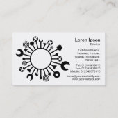 Vertikaler Kreis - Schwarz auf Weiß Visitenkarte (Rückseite)