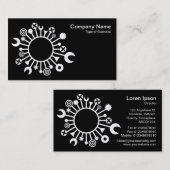 Vertikaler Kreis - Weiß auf Schwarz Visitenkarte (Vorne/Hinten)