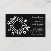 Vertikaler Kreis - Weiß auf Schwarz Visitenkarte (Rückseite)
