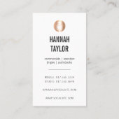 Vertikaler Kupfermikrofon Visitenkarte (Rückseite)