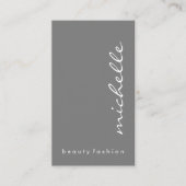 Vertikaler Kursivtext / Grau Visitenkarte (Vorderseite)