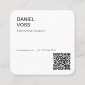 Vertikaler Minimaler Moderner QR-Code | Profession Quadratische Visitenkarte (Rückseite)