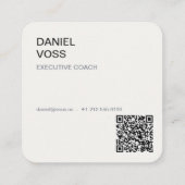 Vertikaler Minimaler Moderner QR-Code | Profession Quadratische Visitenkarte (Rückseite)