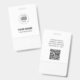 Vertikaler Mitarbeiter-ID-Ausweis | QR-Code-Name-A Ausweis