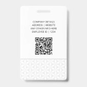 Vertikaler Mitarbeiter-ID-Ausweis | QR-Code-Name-A Ausweis (Rückseite)